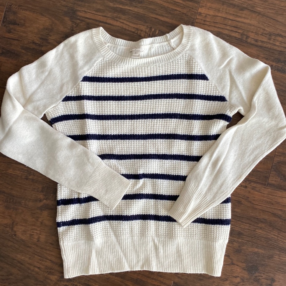 GUC navy/cream striped JCrew Sweater - Sz S